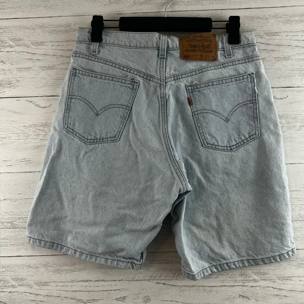 Levi’s Light Wash‎ 550 Orange Tab Bermuda Denim Shorts Size 32